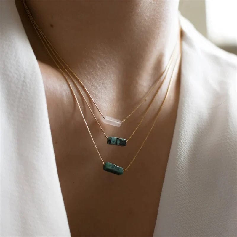 Square Bold Bar Gemstone Pendant Necklace | 14K Gold Filled - Premium Pendant necklace - Just €69.95! Shop now at San Rocco Italia