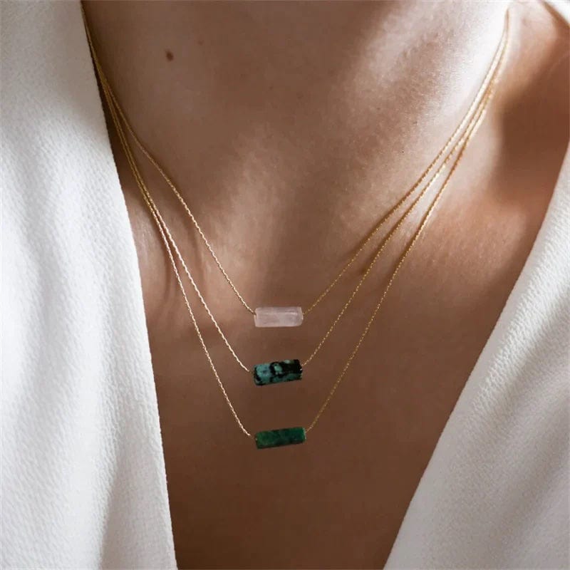Square Bold Bar Gemstone Pendant Necklace | 14K Gold Filled - Premium Pendant necklace - Just €69.95! Shop now at San Rocco Italia