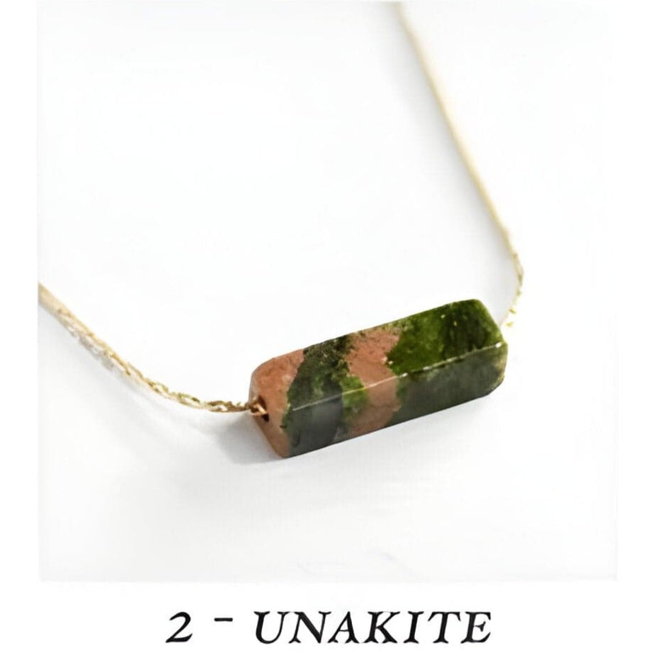 Square Bold Bar Gemstone Pendant Necklace | 14K Gold Filled - Premium Pendant necklace - Just €69.95! Shop now at San Rocco Italia