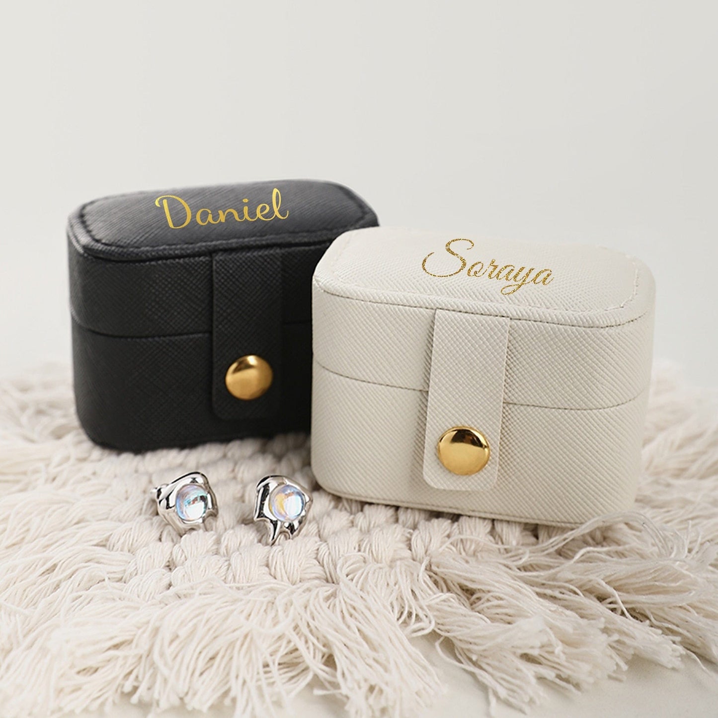 Personalized Mini Jewelry Box | Vegan Leather - - San Rocco Italia