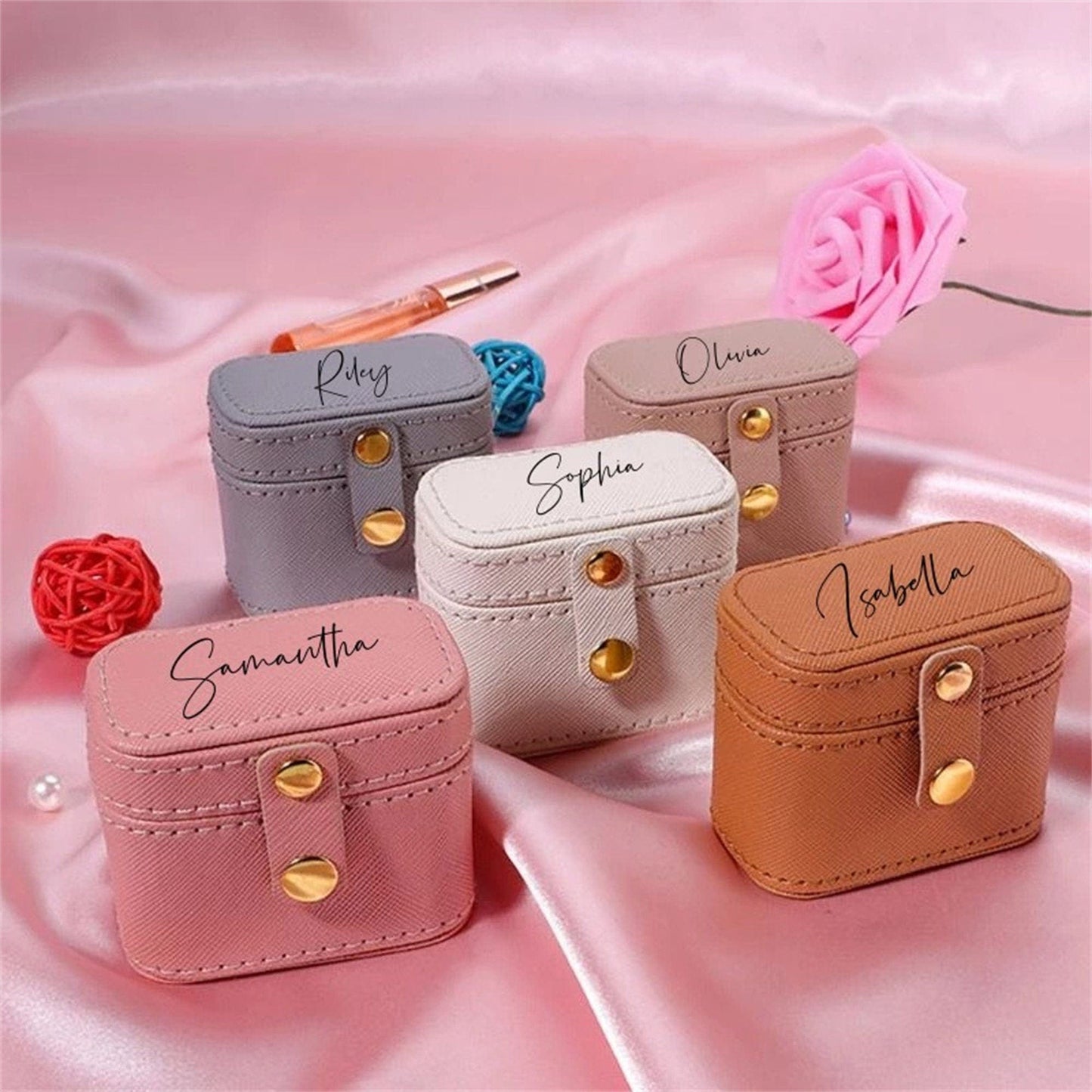 Personalized Mini Jewelry Box | Vegan Leather - - San Rocco Italia