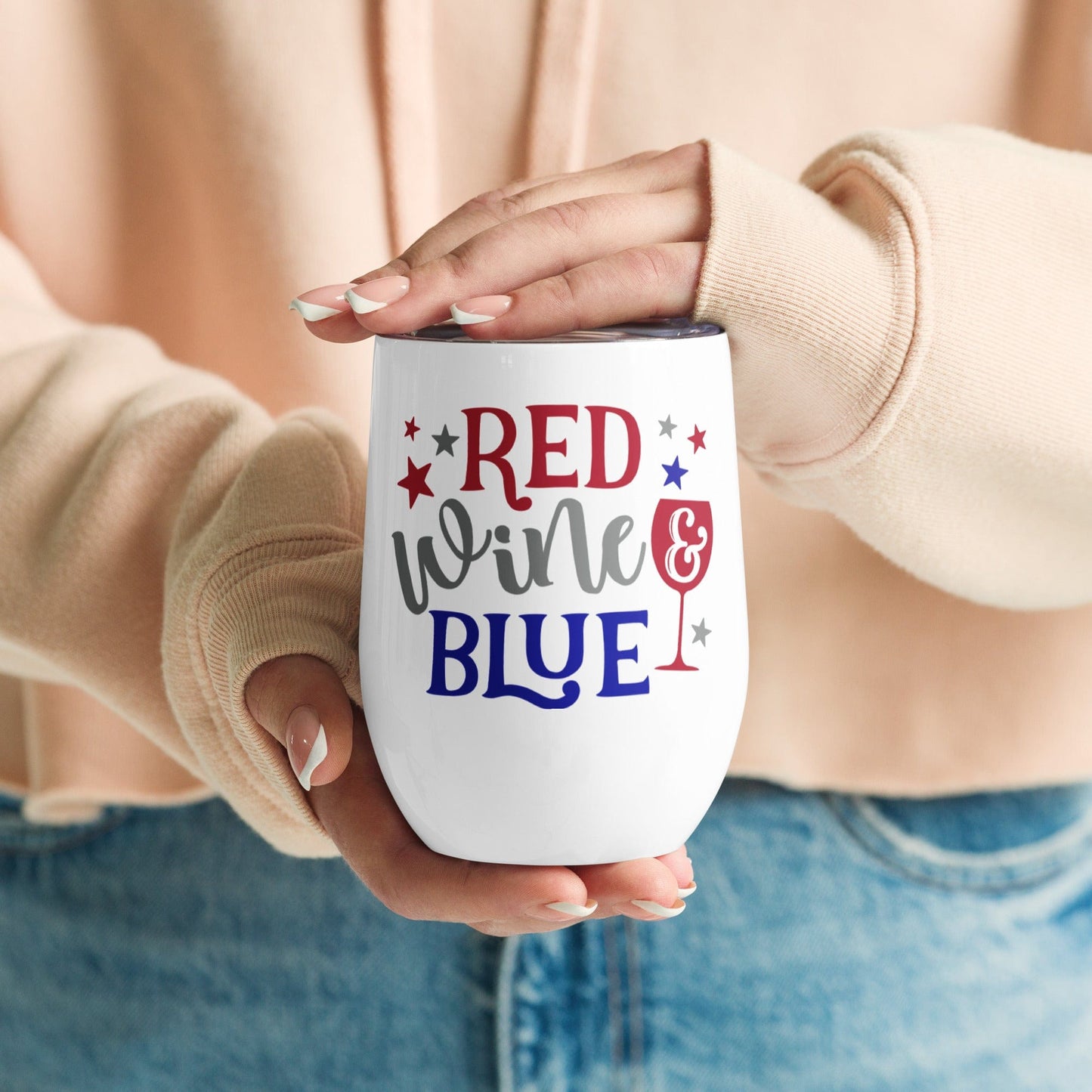 Red Wine & Blue 12 oz Wine Tumbler (355 ml) - - San Rocco Italia