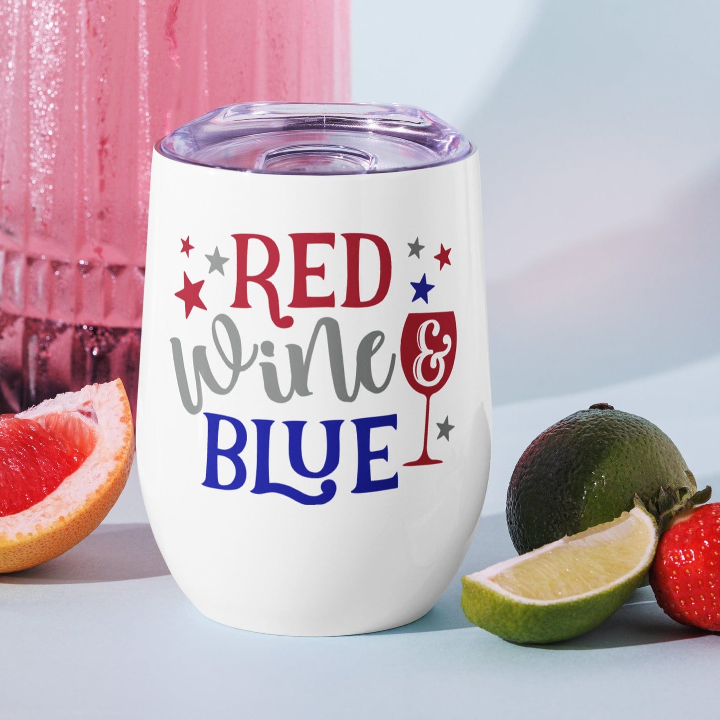 Red Wine & Blue 12 oz Wine Tumbler (355 ml) - - San Rocco Italia