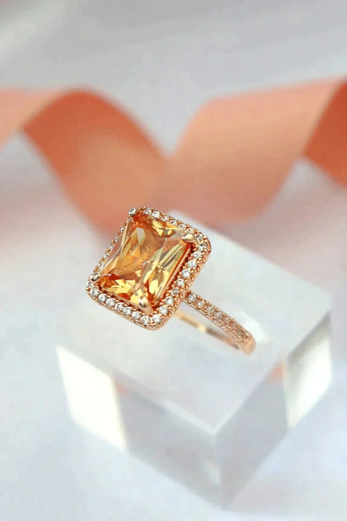 Champagne Halo Ring | 18K rose gold plated - Premium Rings - Just €50.95! Shop now at San Rocco Italia