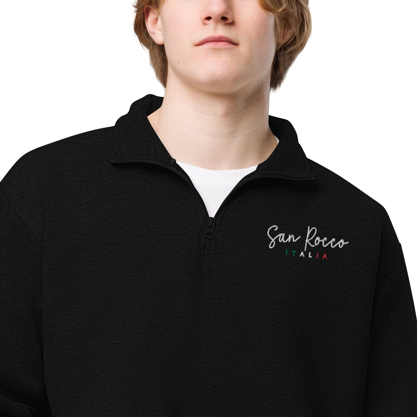 San Rocco Italia embroidered logo unisex fleece pullover - Premium - Shop now at San Rocco Italia