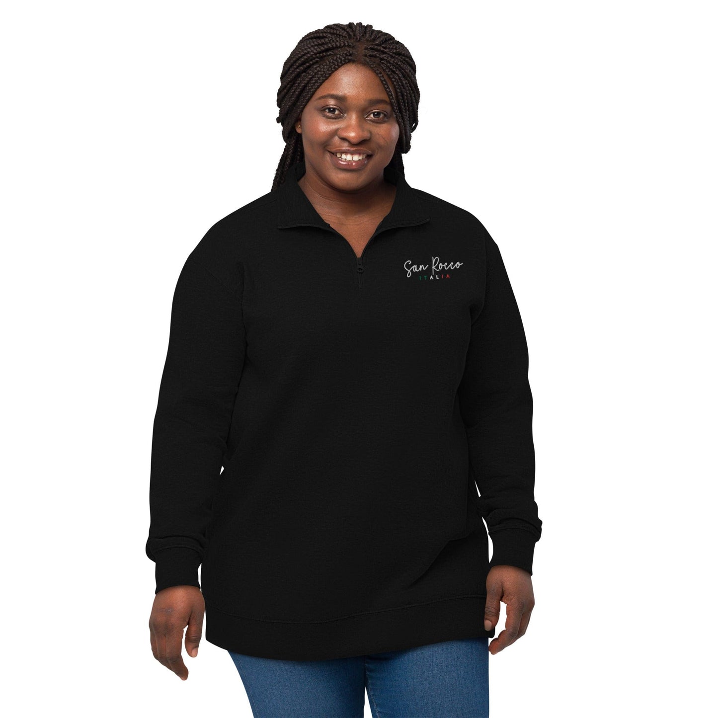 San Rocco Italia embroidered logo unisex fleece pullover - Premium - Shop now at San Rocco Italia