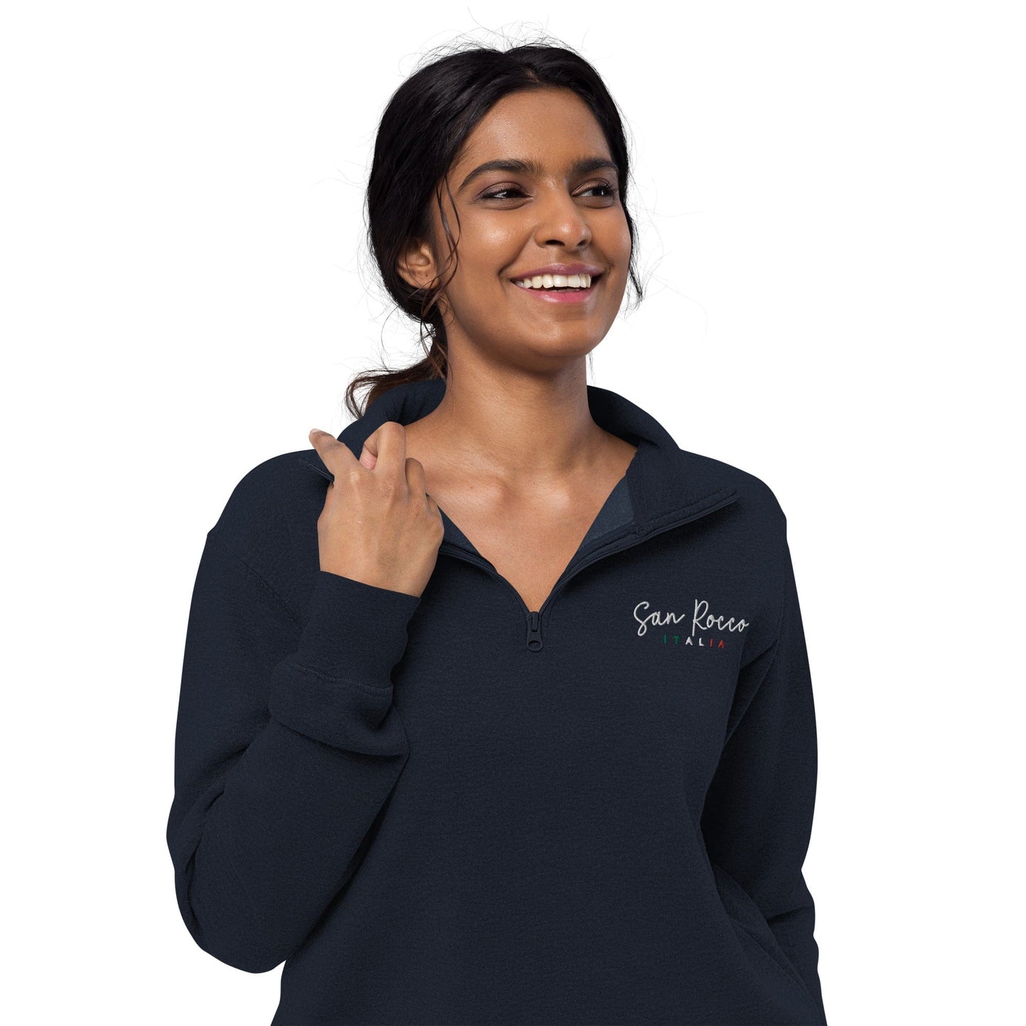 San Rocco Italia embroidered logo unisex fleece pullover - Premium - Shop now at San Rocco Italia