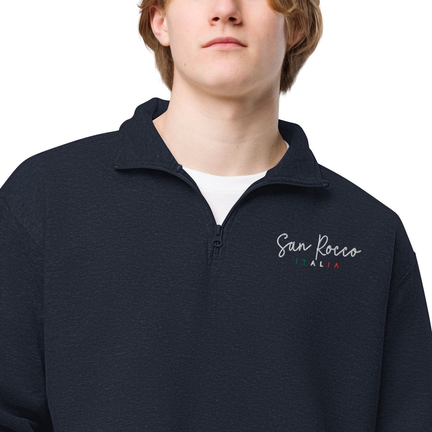 San Rocco Italia embroidered logo unisex fleece pullover - Premium - Shop now at San Rocco Italia