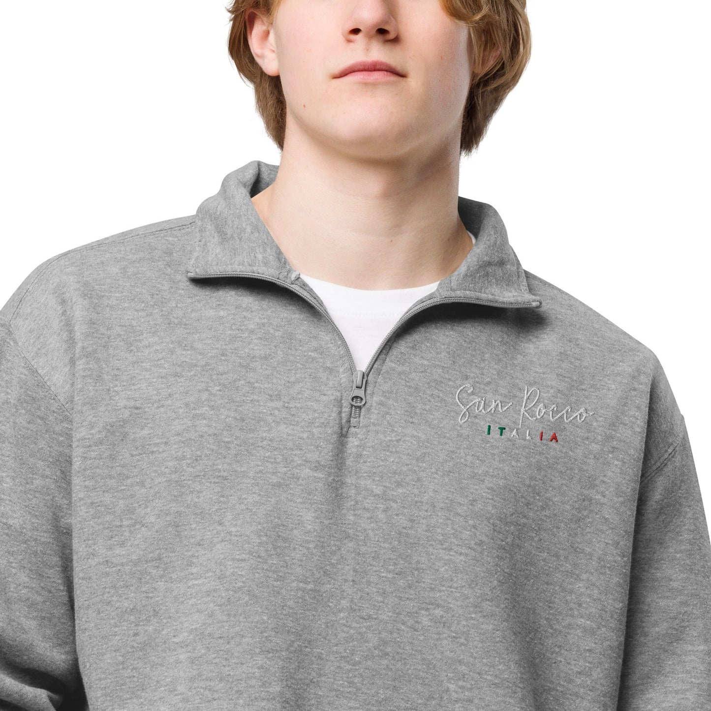 San Rocco Italia embroidered logo unisex fleece pullover - Premium - Shop now at San Rocco Italia