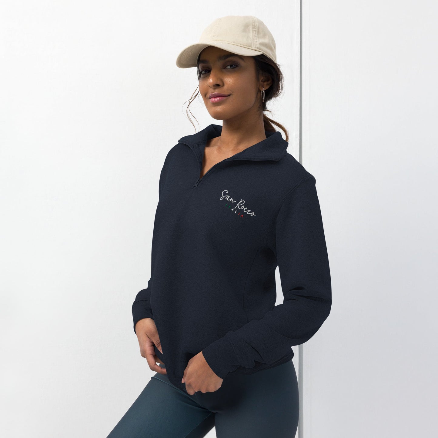 San Rocco Italia embroidered logo unisex fleece pullover - Premium - Shop now at San Rocco Italia