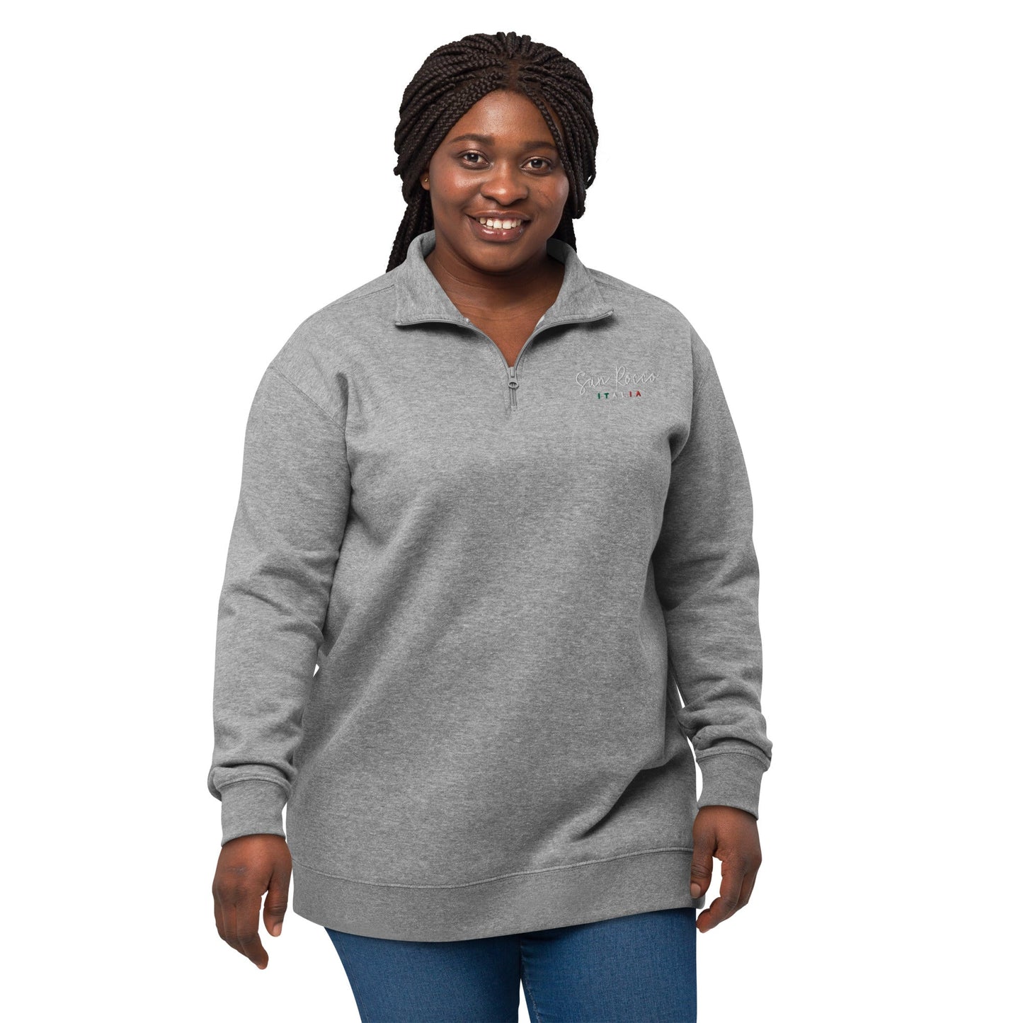San Rocco Italia embroidered logo unisex fleece pullover - Premium - Shop now at San Rocco Italia