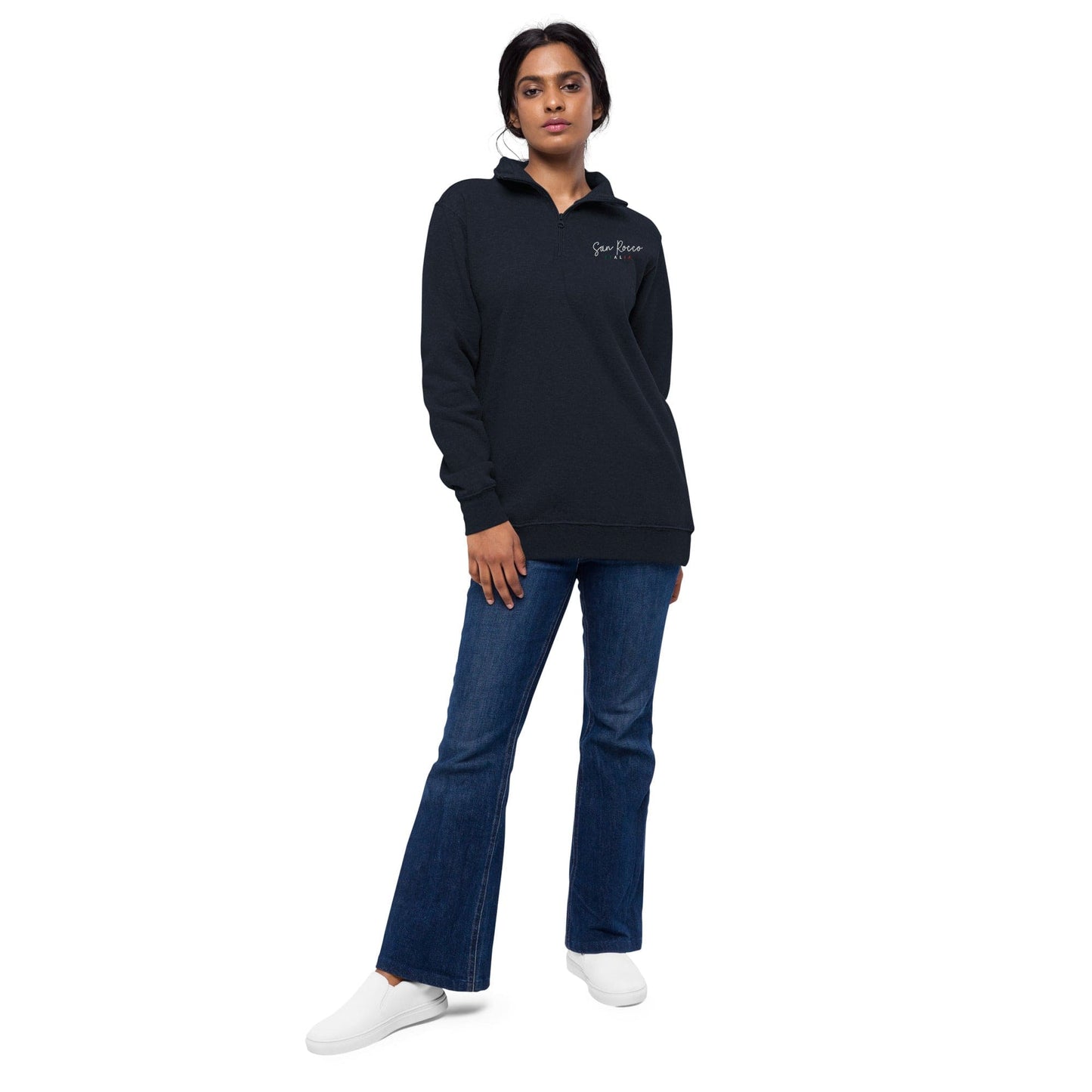 San Rocco Italia embroidered logo unisex fleece pullover - Premium - Shop now at San Rocco Italia