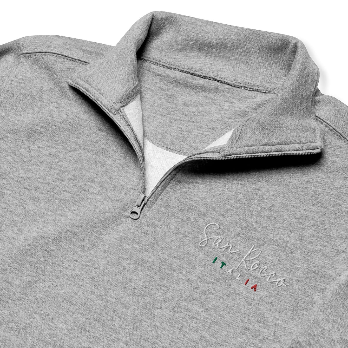 San Rocco Italia embroidered logo unisex fleece pullover - Premium - Shop now at San Rocco Italia