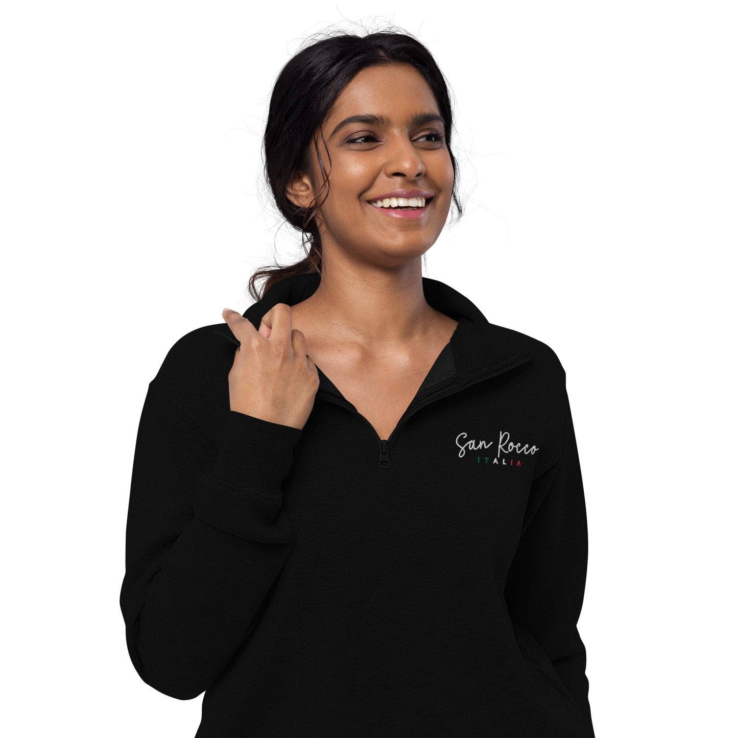 San Rocco Italia embroidered logo unisex fleece pullover - Premium - Shop now at San Rocco Italia