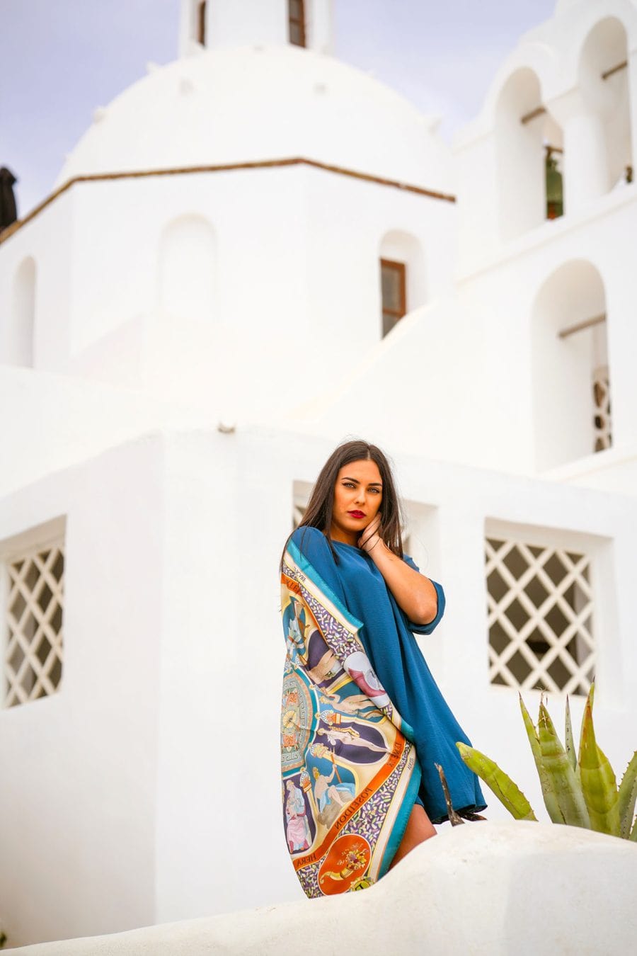 The Olympian Gods Terracotta and Turquoise 100% Silk Scarf - Premium Scarves & Bandanas - Just €180! Shop now at San Rocco Italia