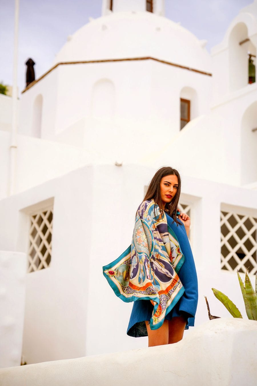 The Olympian Gods Terracotta and Turquoise 100% Silk Scarf - Premium Scarves & Bandanas - Just €180! Shop now at San Rocco Italia