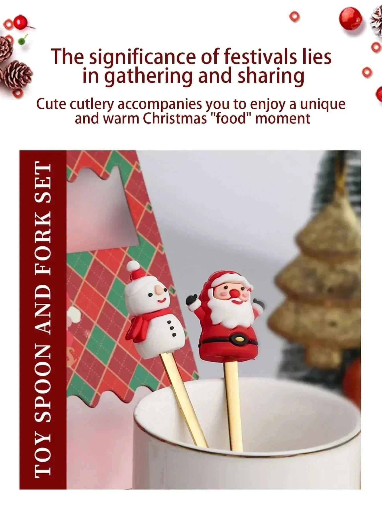 Stainless Steel Christmas Tea Spoons and Forks | Sets of 4/6Pcs - Premium - Just €15.95! Shop now at San Rocco Italia