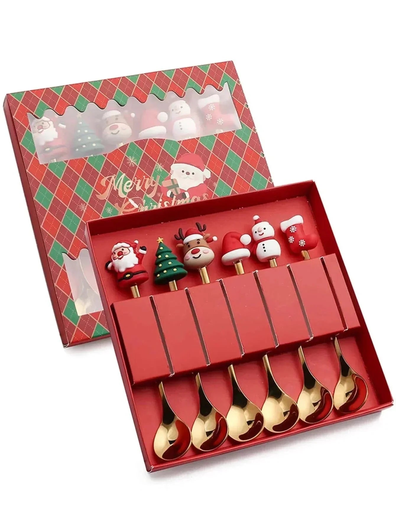Stainless Steel Christmas Tea Spoons and Forks | Sets of 4/6Pcs - Premium - Just €15.95! Shop now at San Rocco Italia