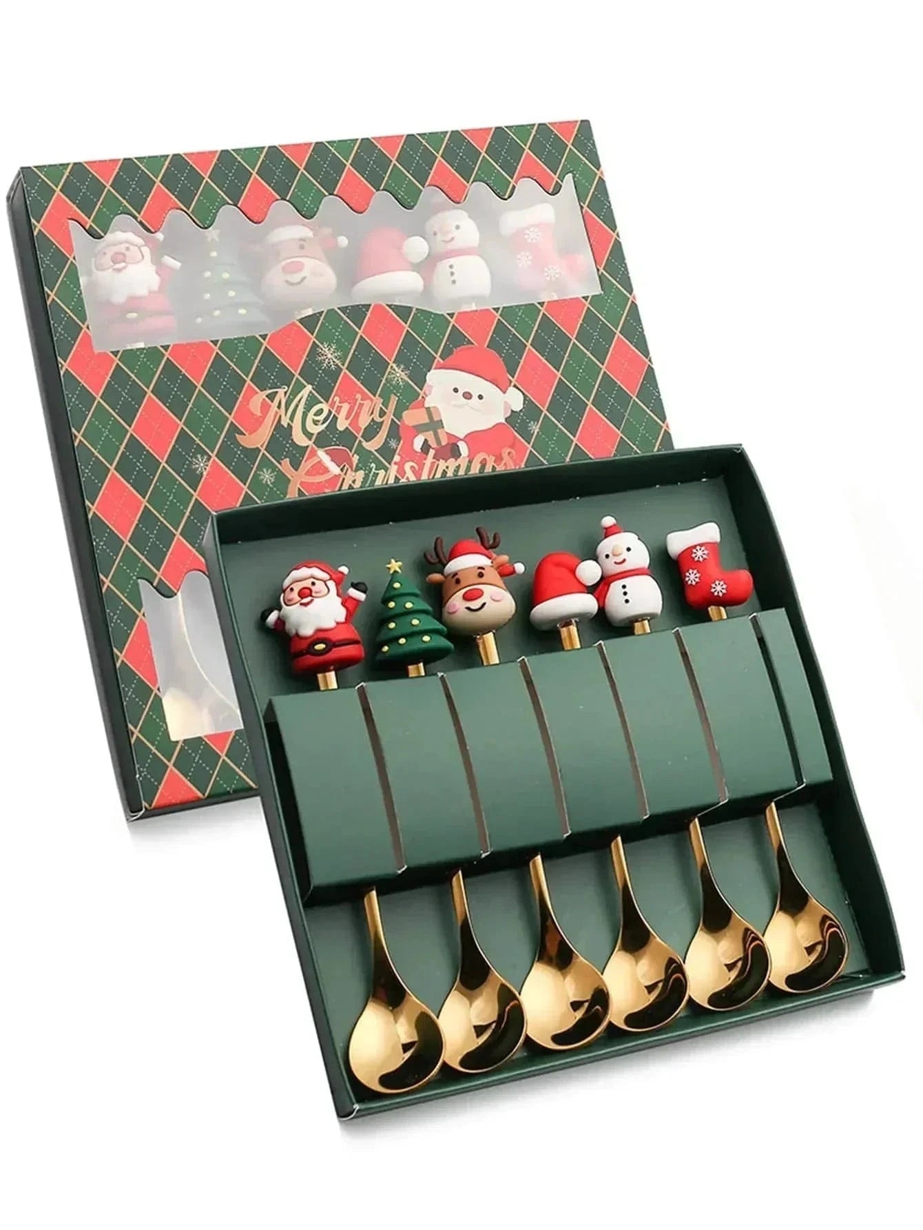 Stainless Steel Christmas Tea Spoons and Forks | Sets of 4/6Pcs - Premium - Just €15.95! Shop now at San Rocco Italia