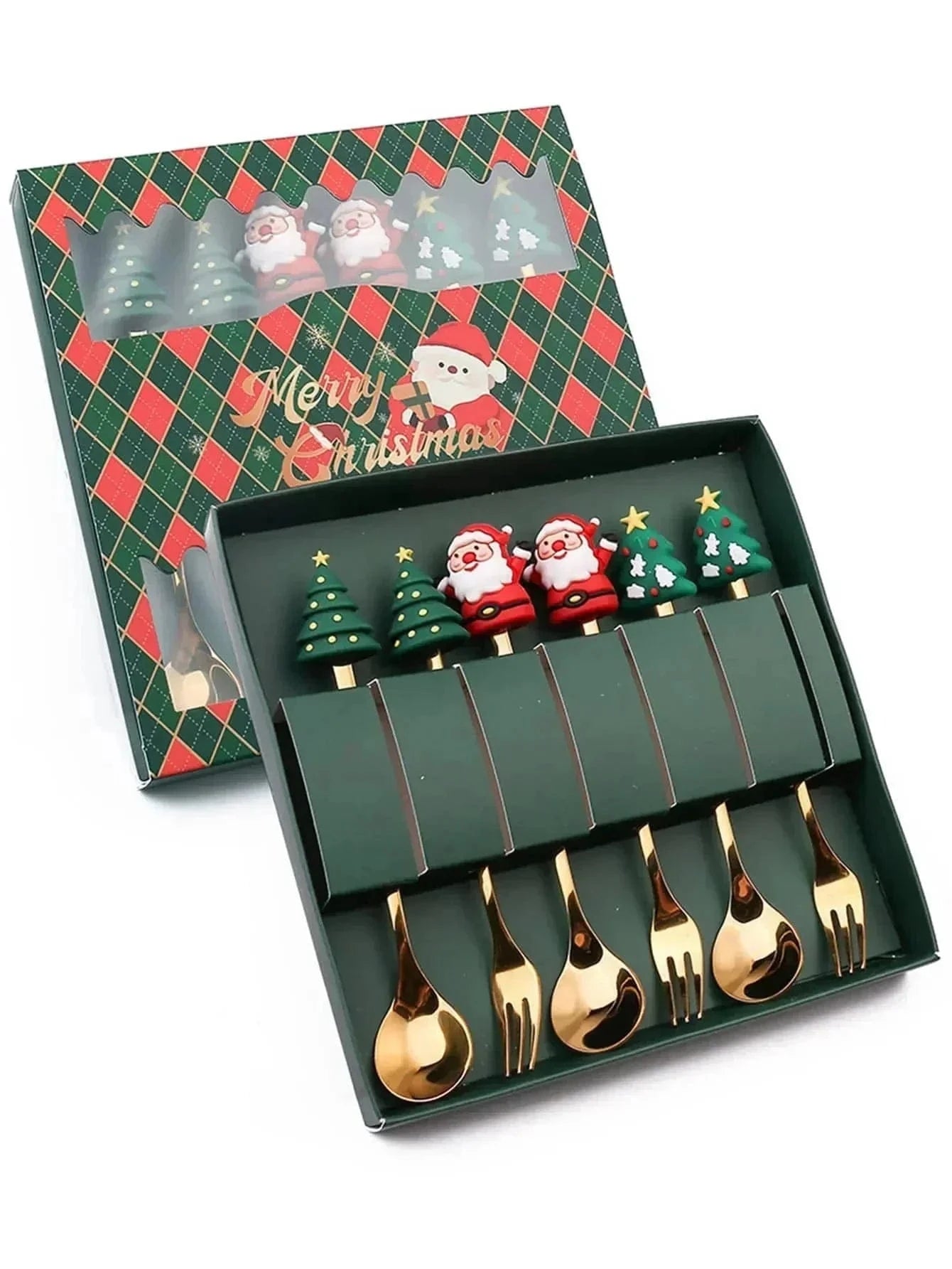 Stainless Steel Christmas Tea Spoons and Forks | Sets of 4/6Pcs - Premium - Just €15.95! Shop now at San Rocco Italia
