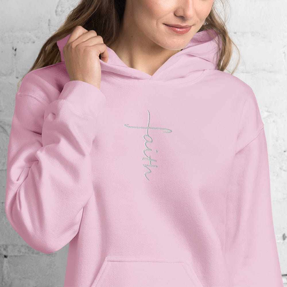 Sweatshirts & Hoodies Faith Cross Embroidered Unisex Hoodie San Rocco Italia