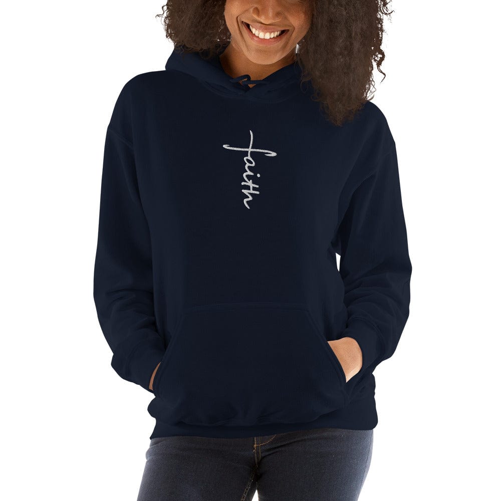 Sweatshirts & Hoodies Faith Cross Embroidered Unisex Hoodie San Rocco Italia