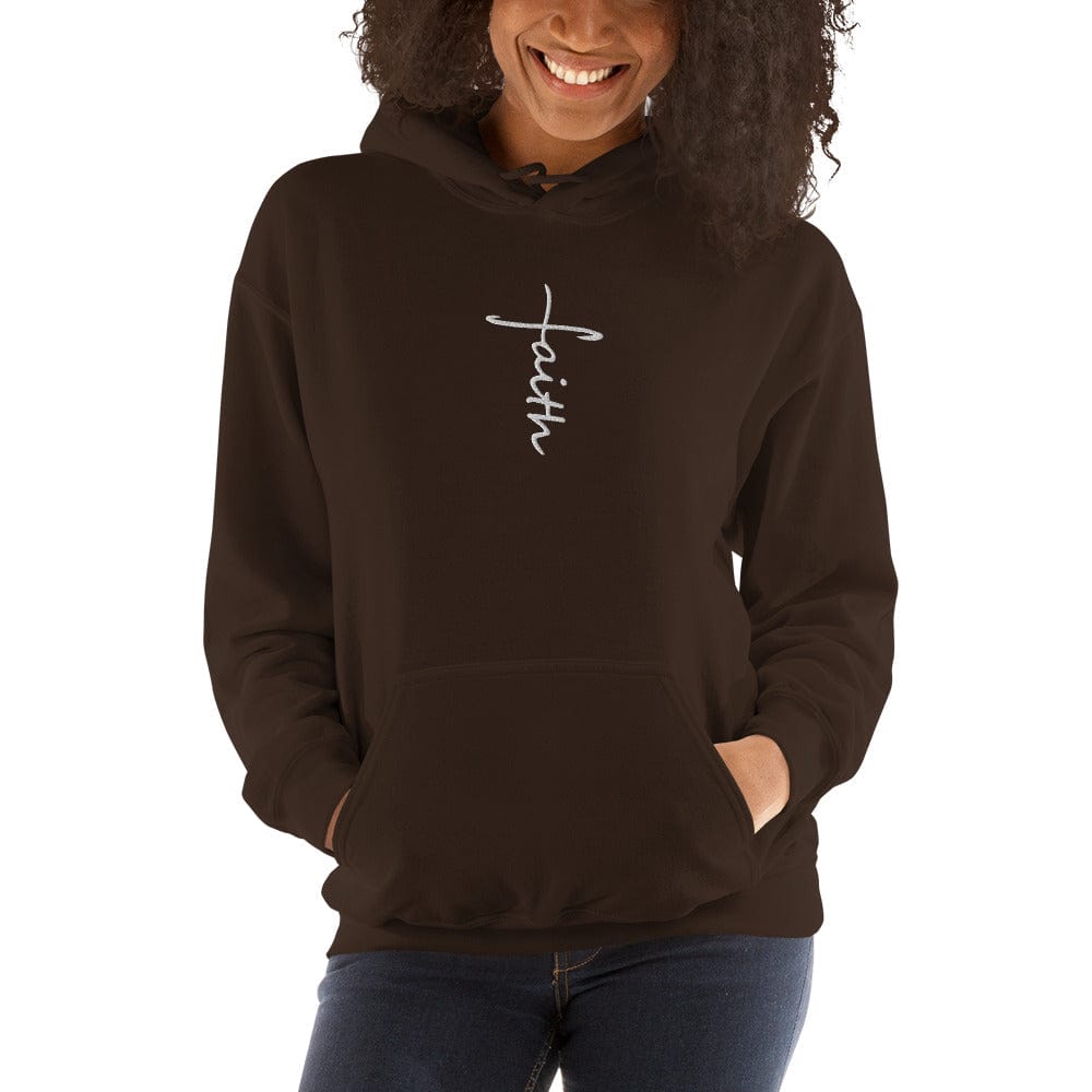 Sweatshirts & Hoodies Faith Cross Embroidered Unisex Hoodie San Rocco Italia