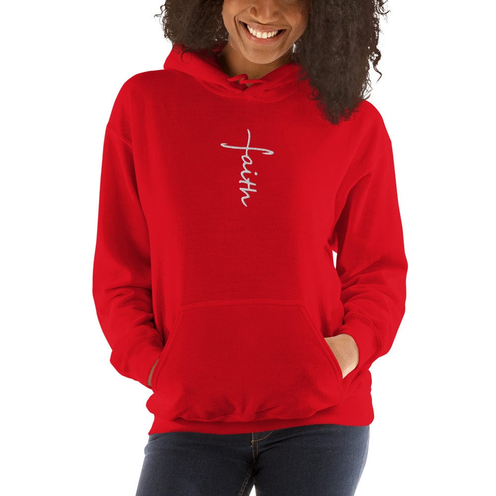 Sweatshirts & Hoodies Faith Cross Embroidered Unisex Hoodie San Rocco Italia