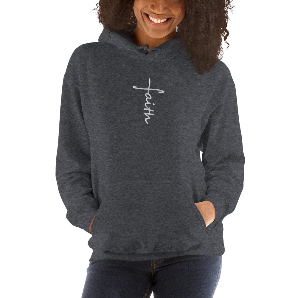 Sweatshirts & Hoodies Faith Cross Embroidered Unisex Hoodie San Rocco Italia