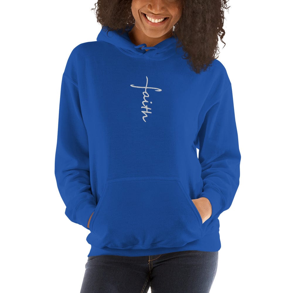 Sweatshirts & Hoodies Faith Cross Embroidered Unisex Hoodie San Rocco Italia
