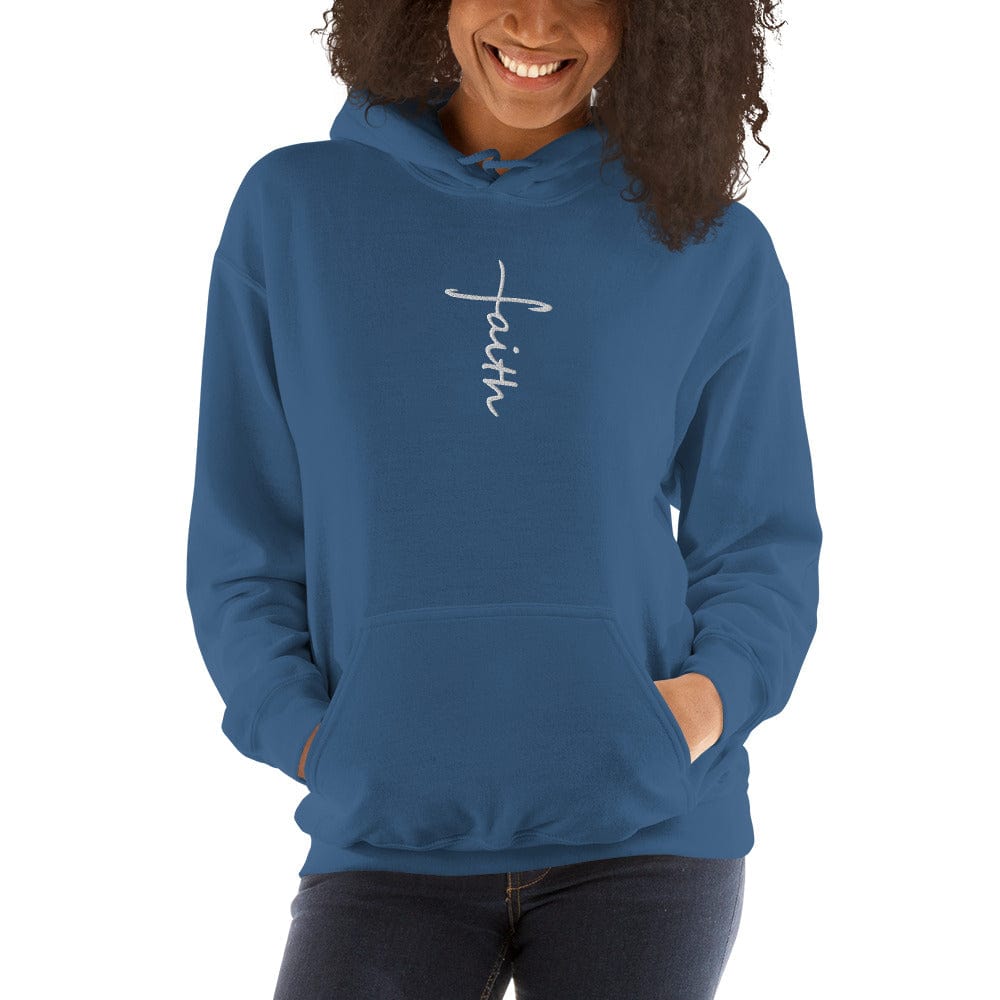 Sweatshirts & Hoodies Faith Cross Embroidered Unisex Hoodie San Rocco Italia