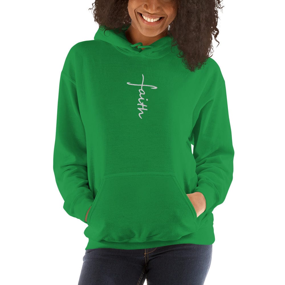 Sweatshirts & Hoodies Faith Cross Embroidered Unisex Hoodie San Rocco Italia