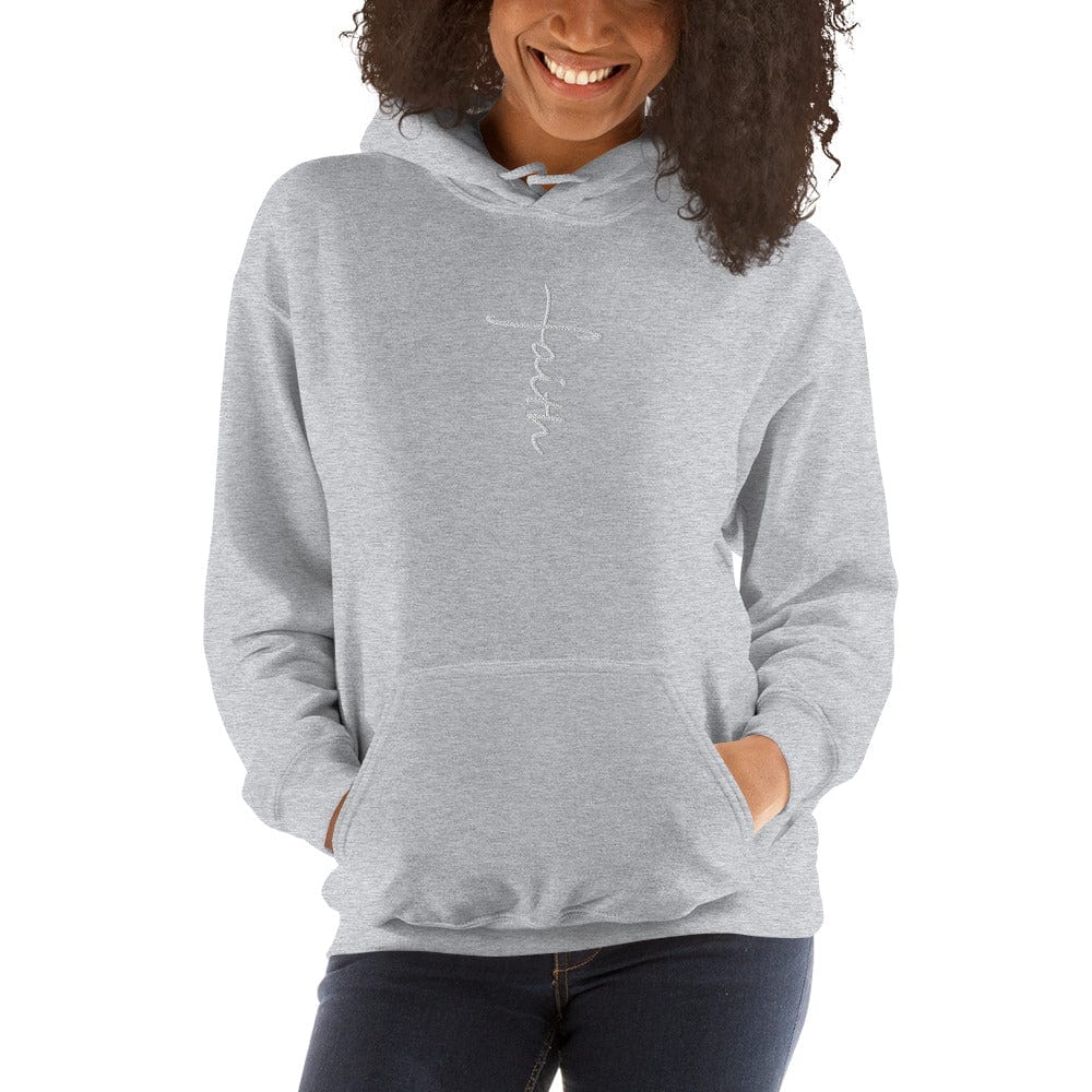 Faith Cross Embroidered Unisex Hoodie - Premium Sweatshirts & Hoodies - Shop now at San Rocco Italia