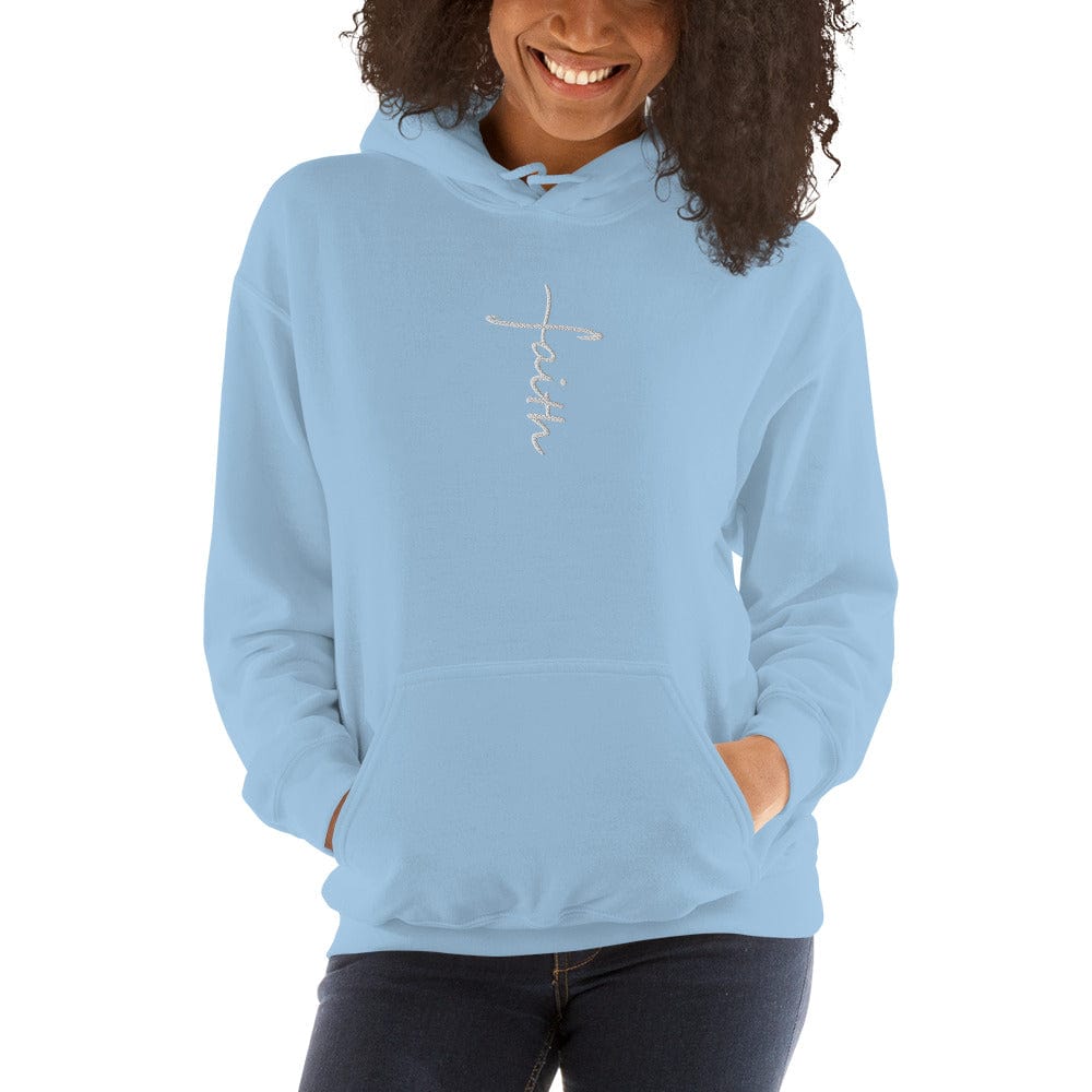 Sweatshirts & Hoodies Faith Cross Embroidered Unisex Hoodie San Rocco Italia