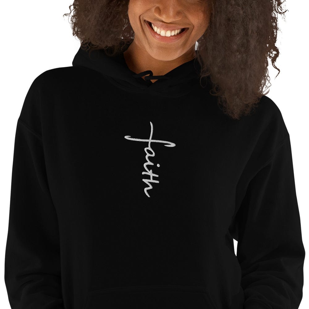 Sweatshirts & Hoodies Black / S Faith Cross Embroidered Unisex Hoodie San Rocco Italia