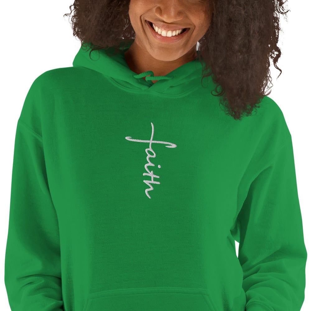 Sweatshirts & Hoodies Irish Green / S Faith Cross Embroidered Unisex Hoodie San Rocco Italia