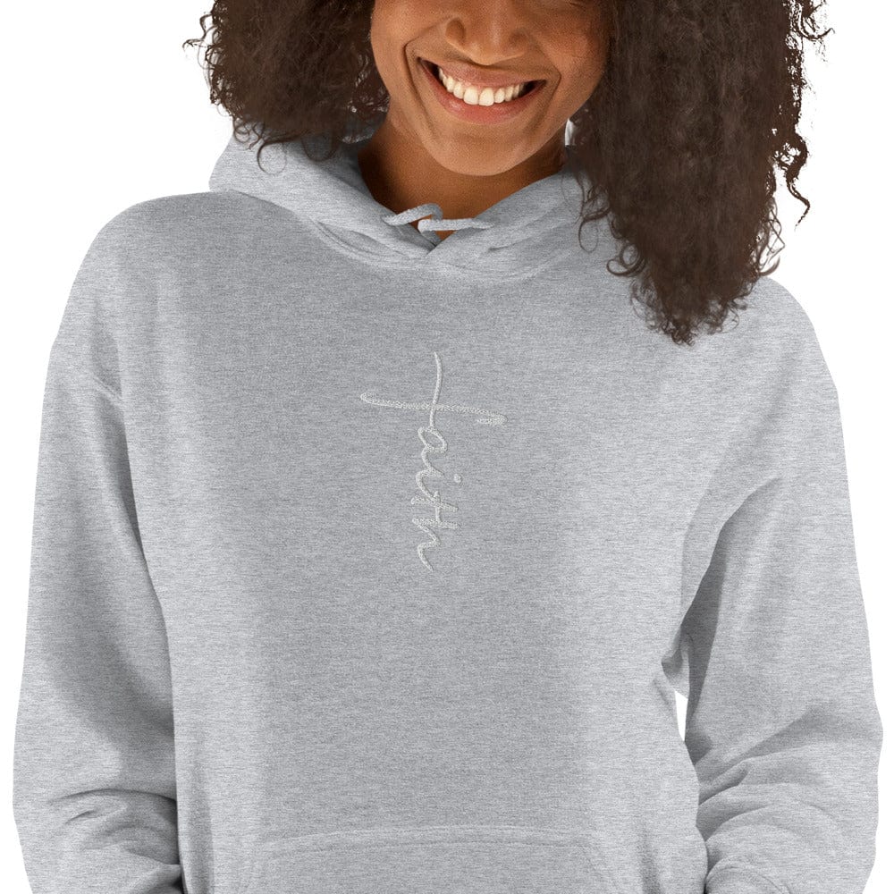 Sweatshirts & Hoodies Sport Grey / S Faith Cross Embroidered Unisex Hoodie San Rocco Italia