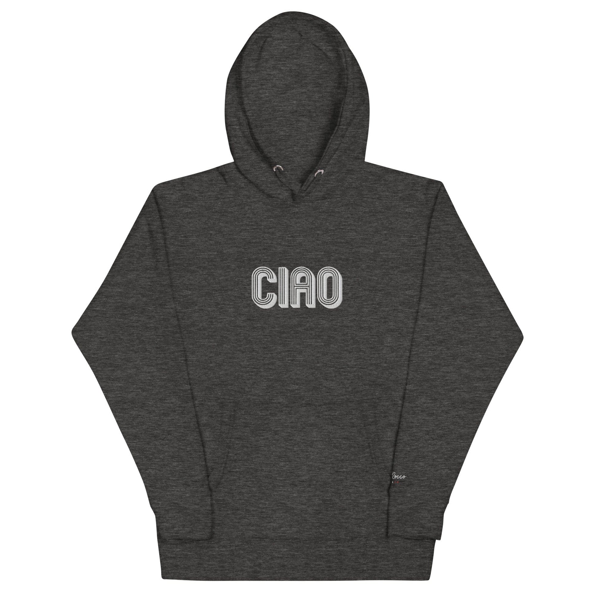 Sweatshirts & Hoodies Charcoal Heather / S Unisex Embroidered Ciao Hoodie San Rocco Italia