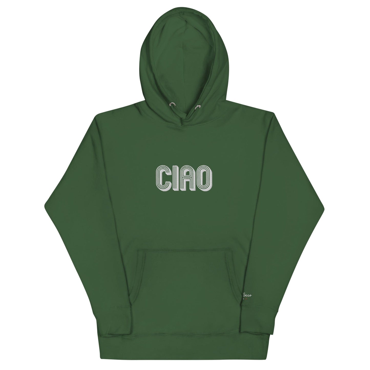 Sweatshirts & Hoodies Forest Green / S Unisex Embroidered Ciao Hoodie San Rocco Italia