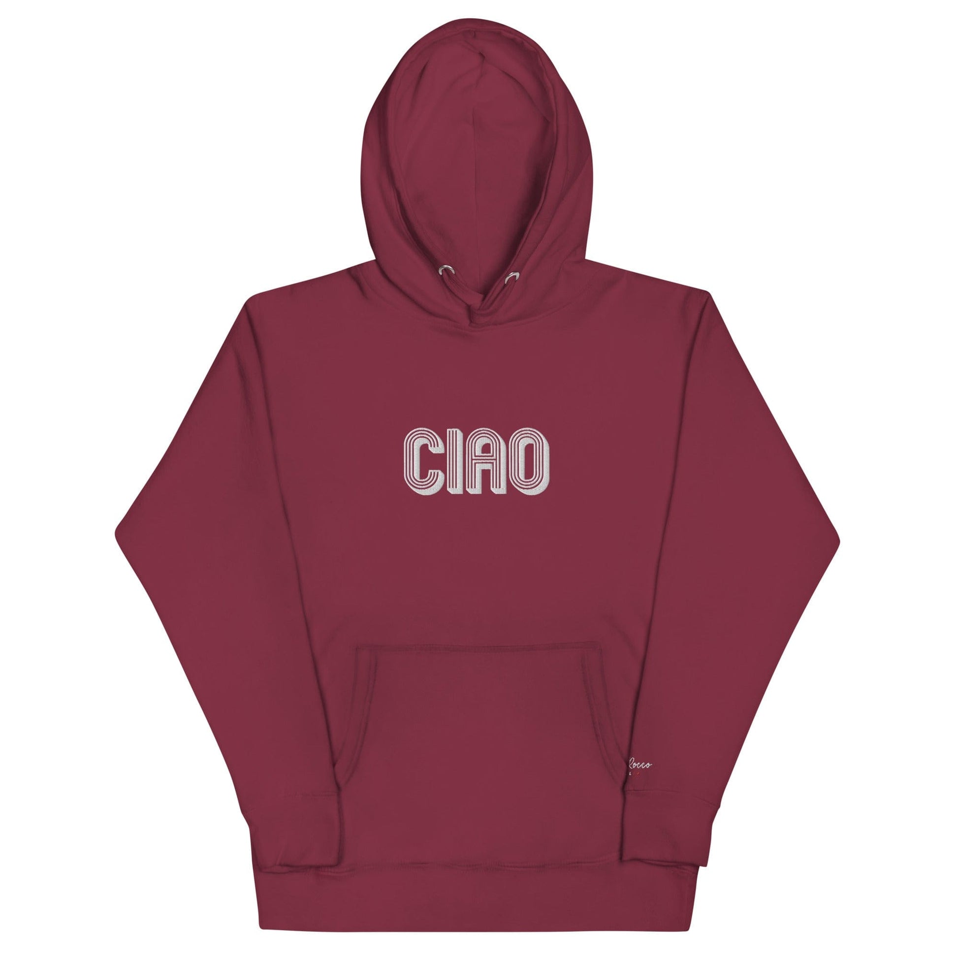 Sweatshirts & Hoodies Maroon / S Unisex Embroidered Ciao Hoodie San Rocco Italia