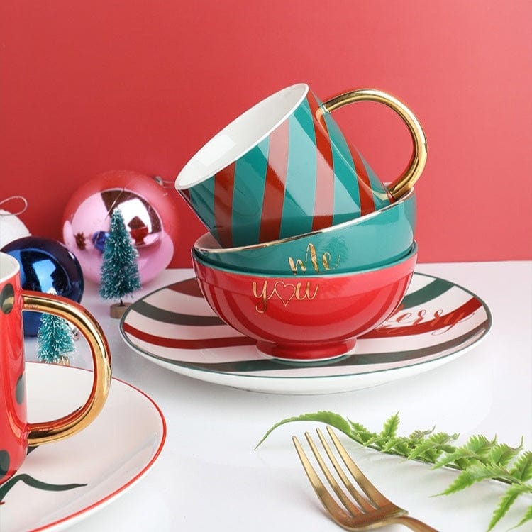 Ceramic Christmas Tableware - Plates, Coffee Mugs, and Bowls - Premium Tableware - Just €24.95! Shop now at San Rocco Italia