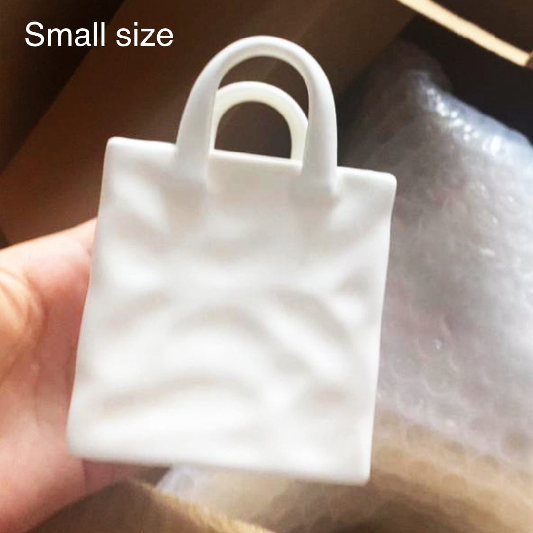 Small Porcelain Handbag Vases | White and Silver - Vase - San Rocco Italia