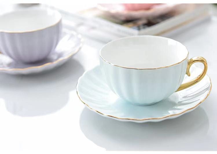 Wavy Porcelain Cup And Saucer - - San Rocco Italia