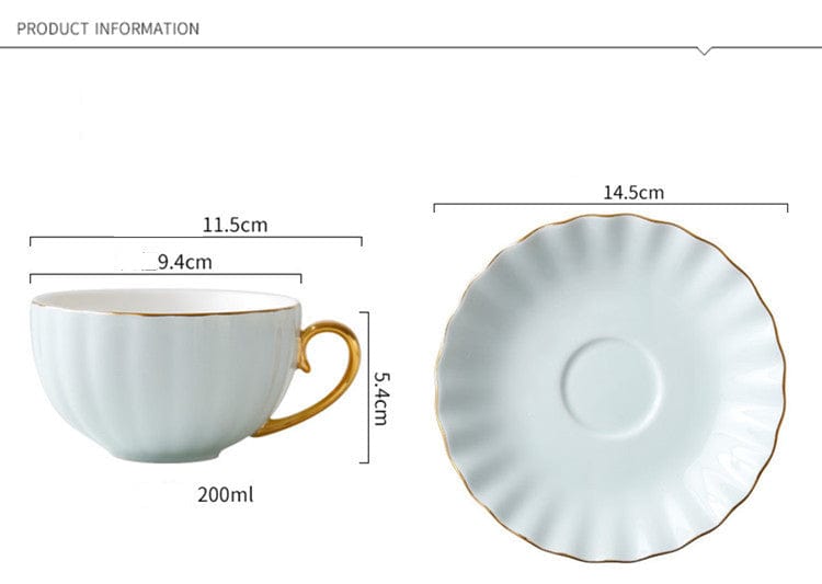 Wavy Porcelain Cup And Saucer - - San Rocco Italia