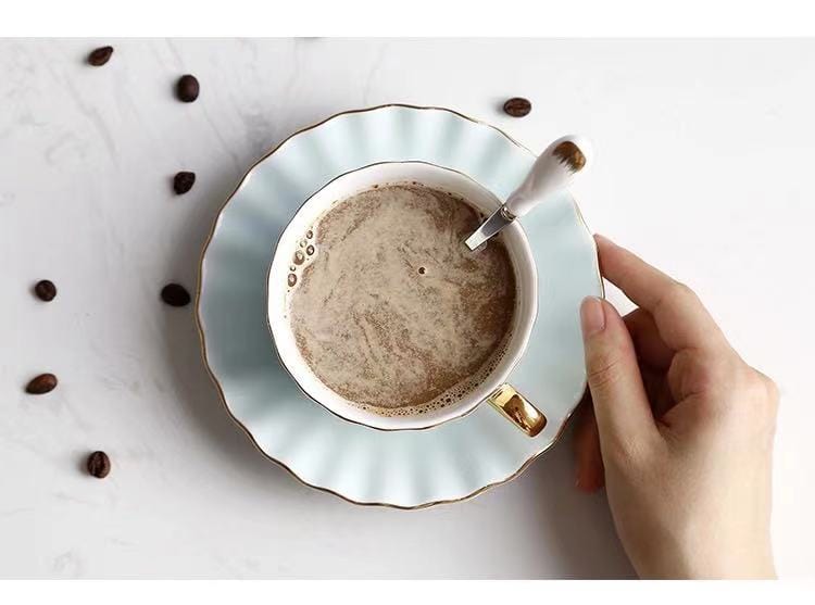 Wavy Porcelain Cup And Saucer - - San Rocco Italia