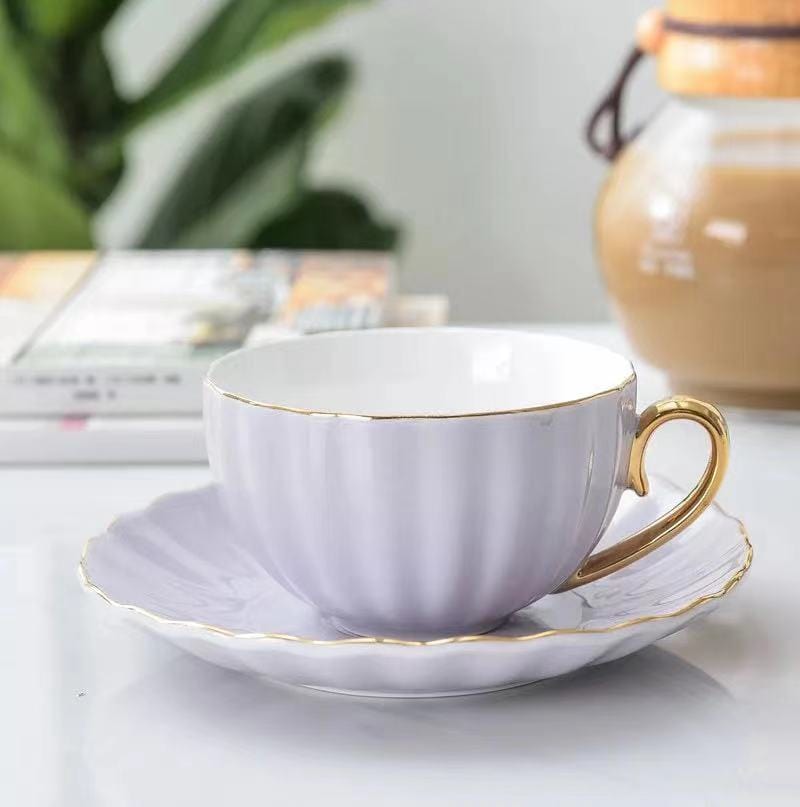 Wavy Porcelain Cup And Saucer - - San Rocco Italia
