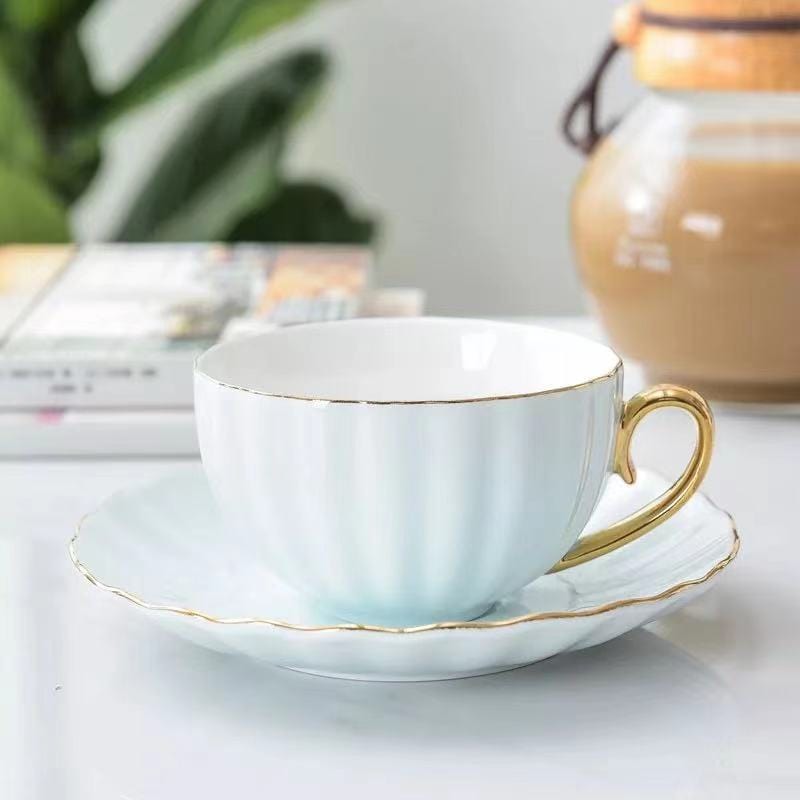 Wavy Porcelain Cup And Saucer - - San Rocco Italia