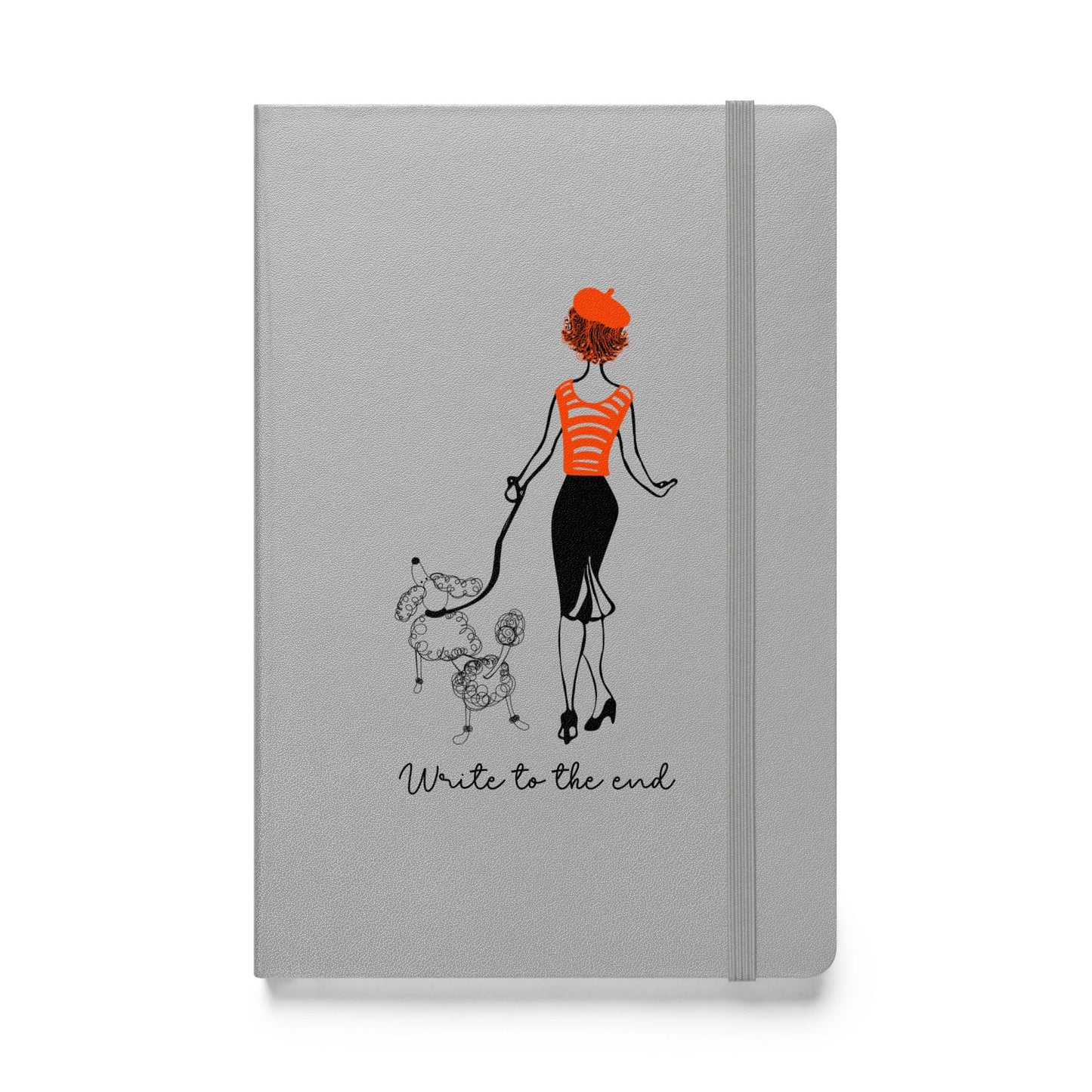 Write to the End Woman and French Poodle Hardcover Bound Notebook - - San Rocco Italia