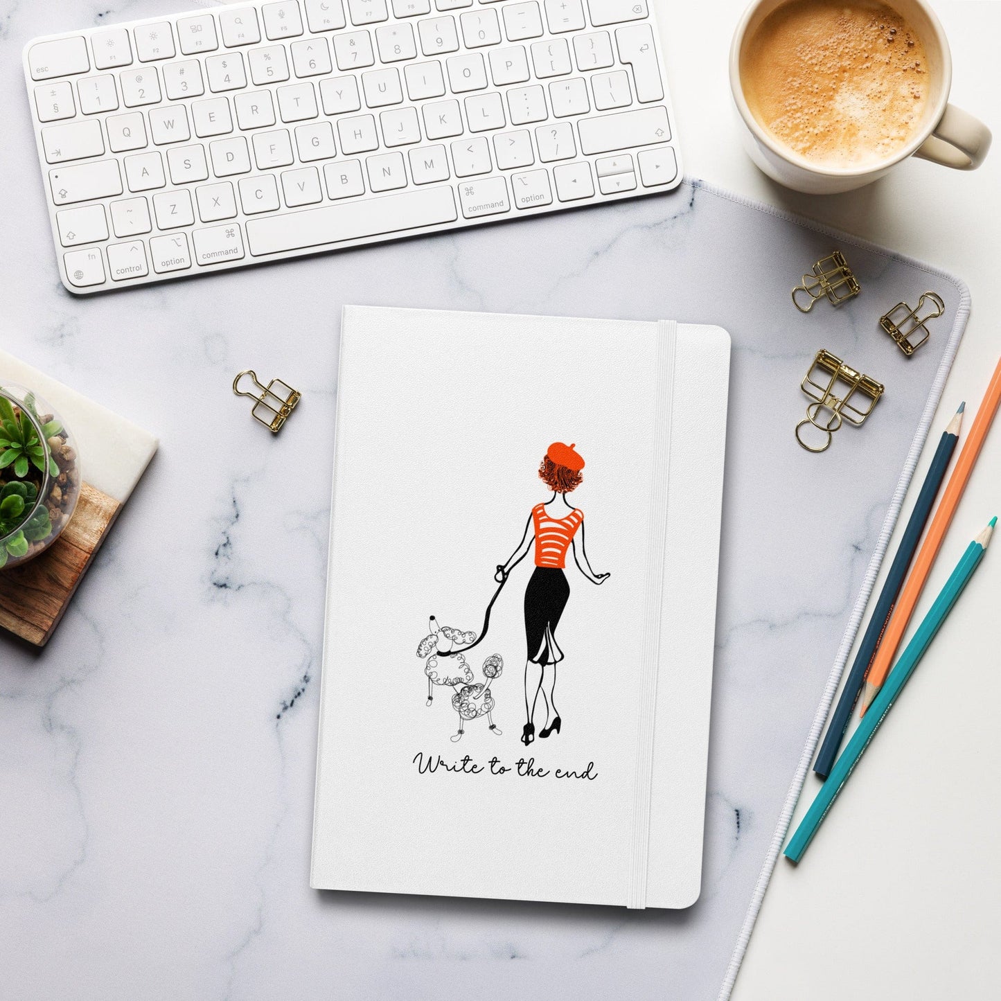 Write to the End Woman and French Poodle Hardcover Bound Notebook - Premium - Just €36.95! Shop now at San Rocco Italia