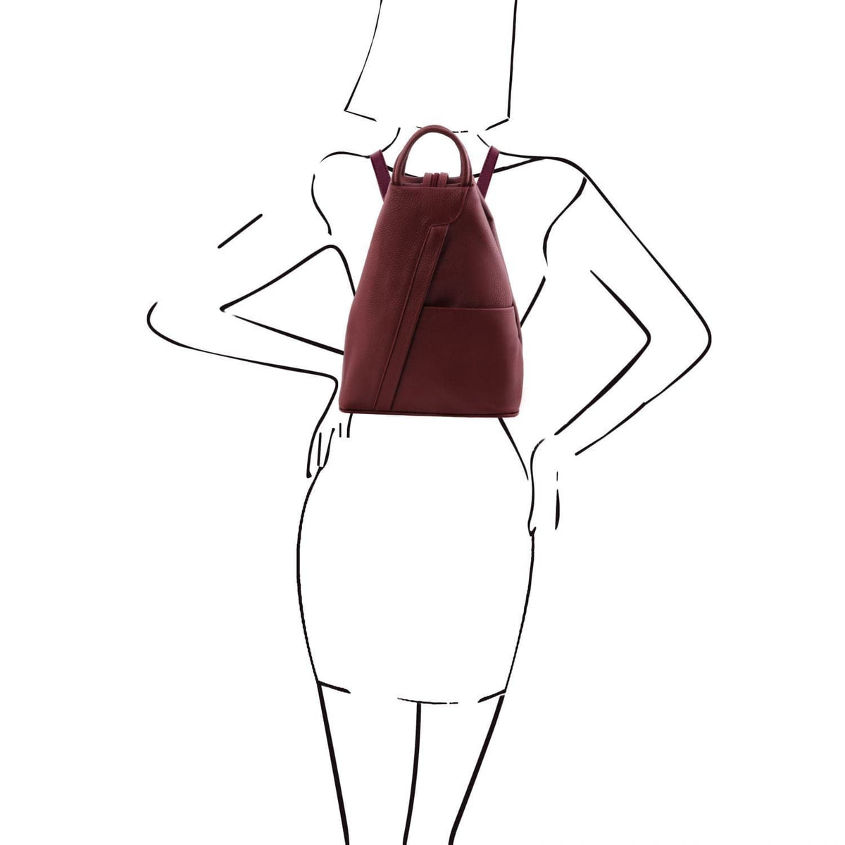 Leather Backpacks Shanghai - Italian leather backpack - pebbled leather | TL141881 San Rocco Italia